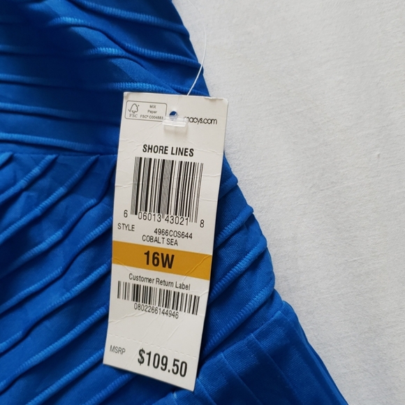 Alfani Plus Size Ribbed Blue Dress - Picture 6 of 7